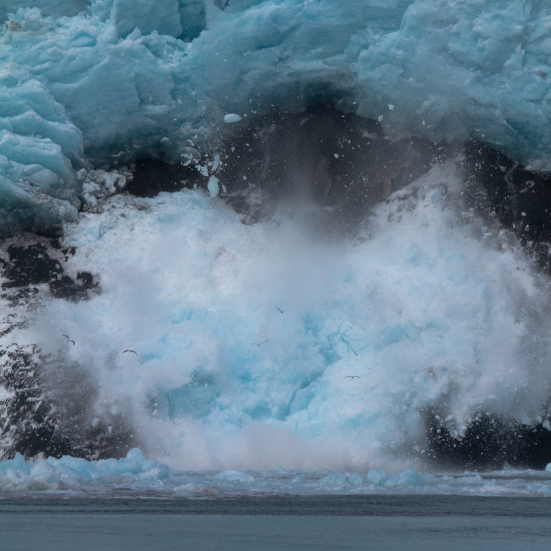 Aialik Glacier Calving Into Ocean